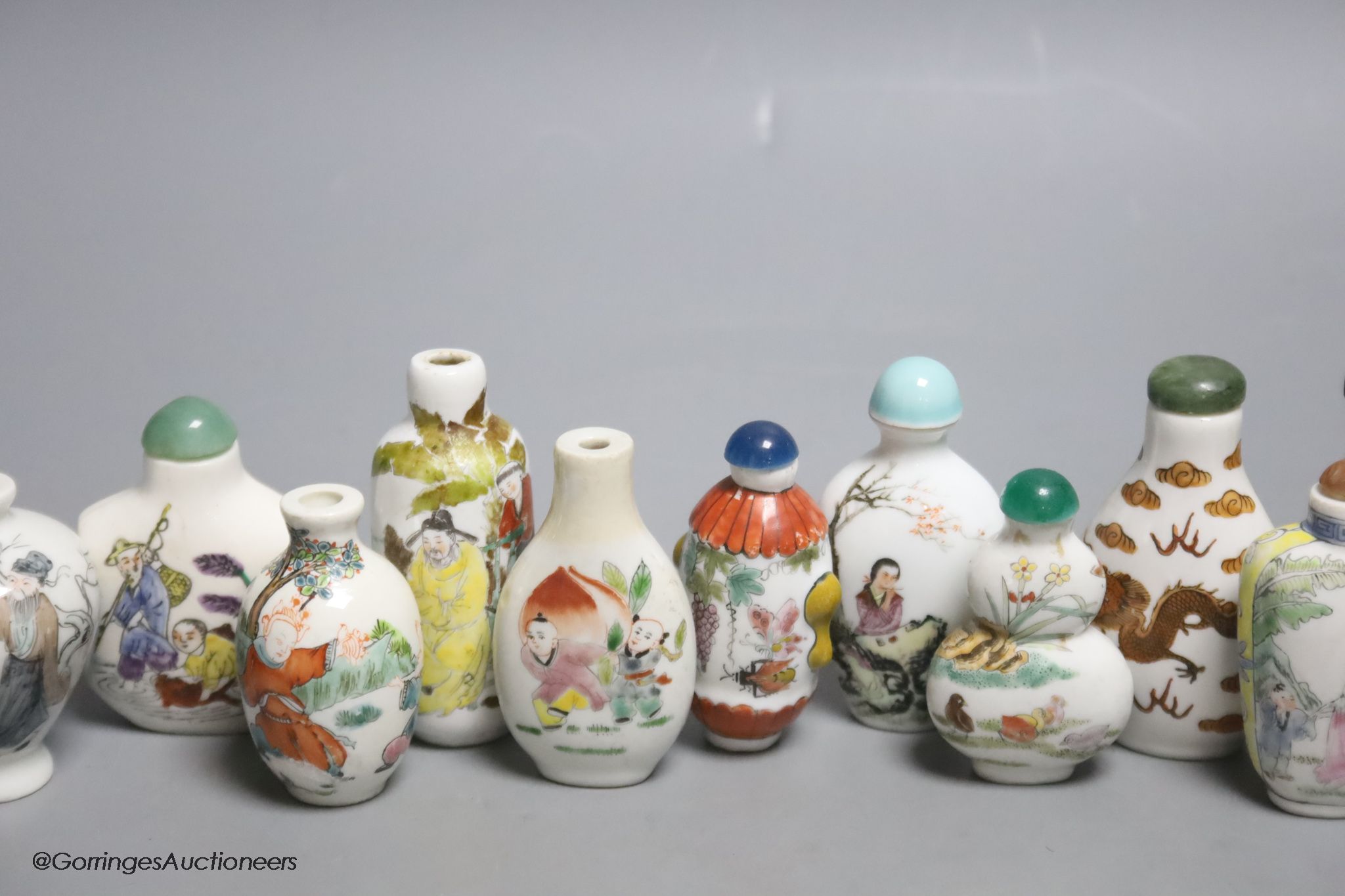 A collection of Chinese porcelain snuff bottles